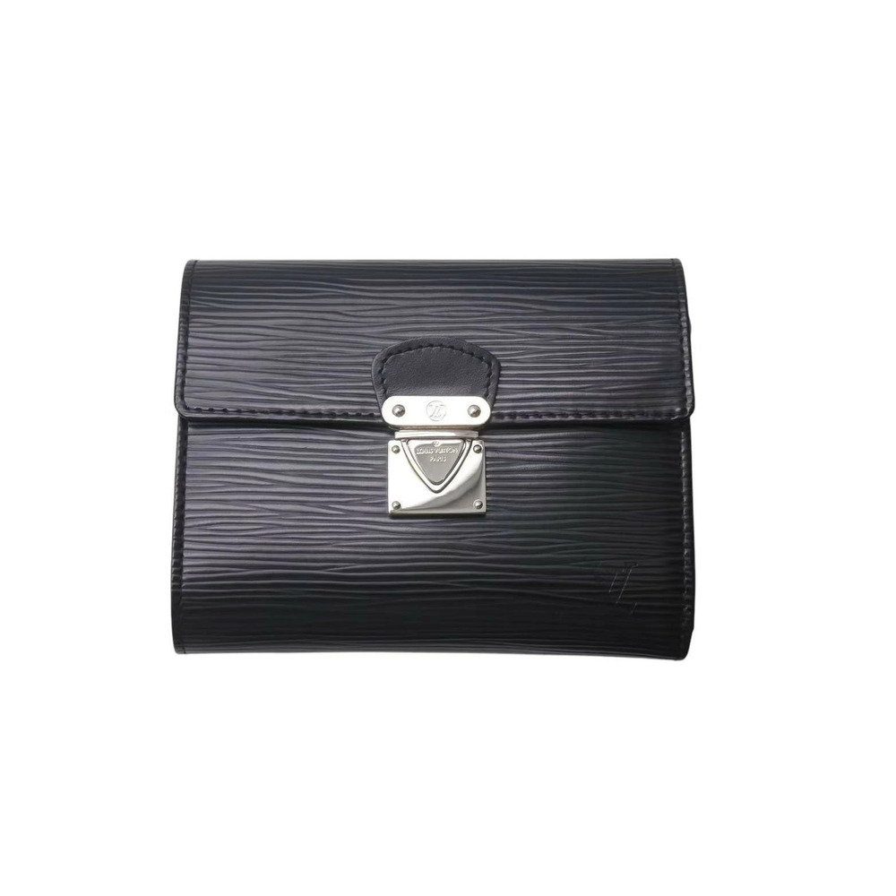 LOUIS VUITTON Epi Portefeuille Koala Noir Black Tri fold Wallet Black